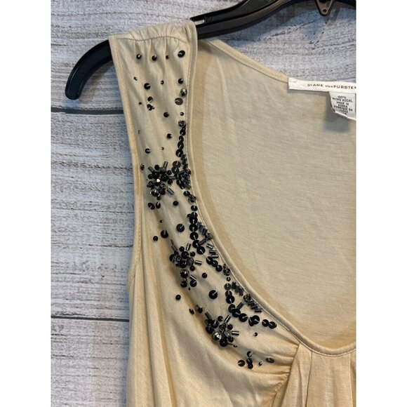 Diane Von Furstenberg Sleeveless Top W/Sequins Size S - Picture 4 of 5